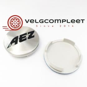 4 x ATS naafdoppen, 60 mm, glanzend zwart (N23), logo, zilver
